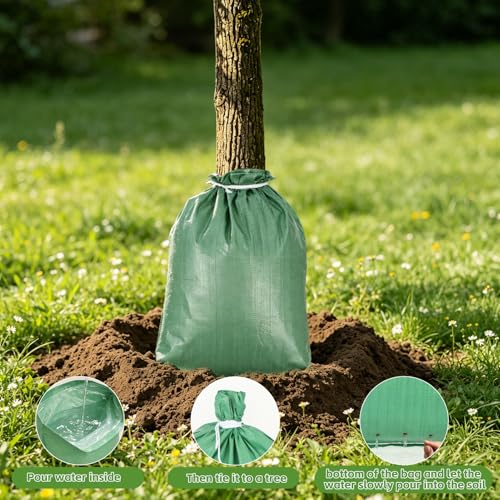 13 Gallon Slow Release Tree Watering Bags for New Trees & Shrubs (4-Pack)