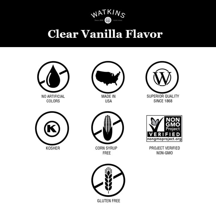 Watkins Clear Vanilla Flavor - 11 Fl. Oz. Bottle | Pure, Versatile Ingredient for Baking & Cooking