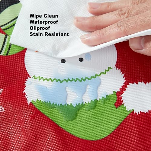 Newbridge 70-Inch Round Red Snowman Christmas Vinyl Tablecloth with Flannel Backing