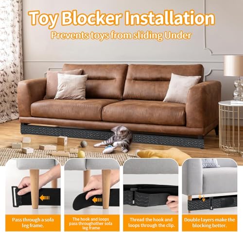Under Couch Blocker for Toys, 157-Inch Elastic Sofa Barrier for Furniture