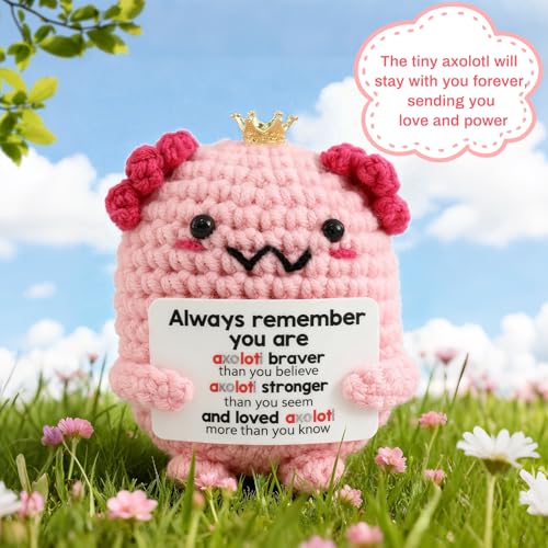 Pink Birthday Gift Basket for Teen Girls and Women - 9pcs Cute Axolotl Set