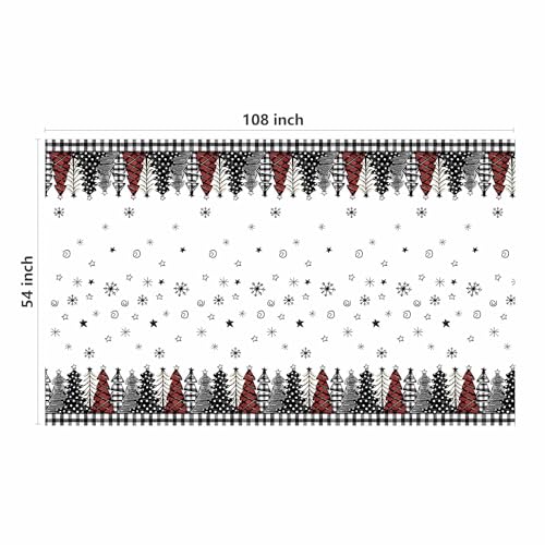 Horaldaily 3 Pack Christmas Disposable Tablecloths 54x108 Inch Snow Tree Design