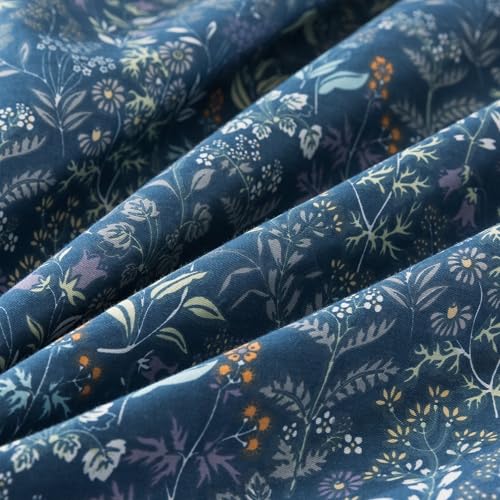 100% Cotton Floral Queen Duvet Cover Set - 3-Piece Wildflower Bedding
