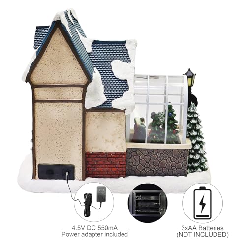 Lighted Musical Christmas Village Shop - LED Holiday Building Decor