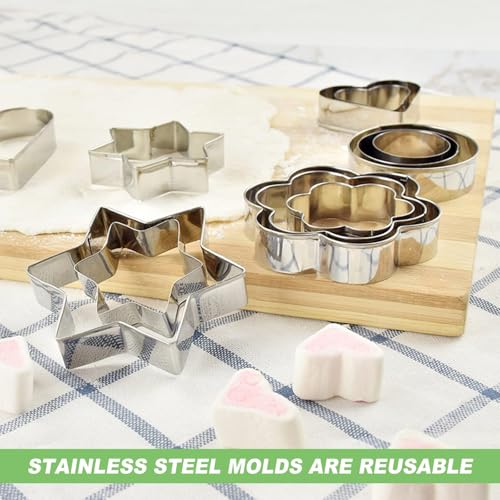 12 Pcs Stainless Steel Cookie Cutters Set – Multi-Size Baking Molds