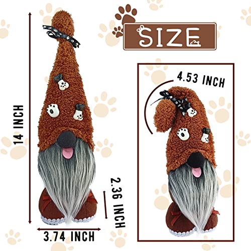 Mailin 2Pcs Dog Gnomes Puppy Doll Gnomes Plush Handmade Scandinavian Swedish Tomte Ornament Gnome Decorations for Home Tiered Tray D?cor