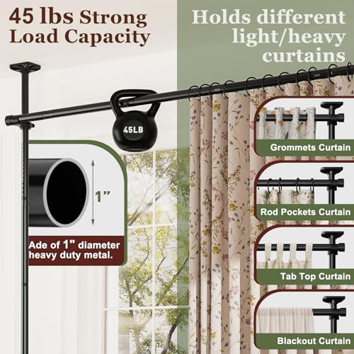 Goovilla Room Divider for Separation, 4-10ft(H) 28-114inch(W), Black