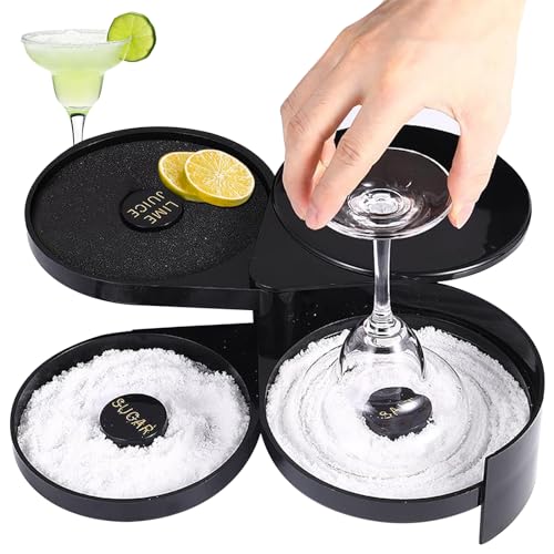 3-Tier Cocktail Seasoning Box with Sponge for Bar & Margarita Rims