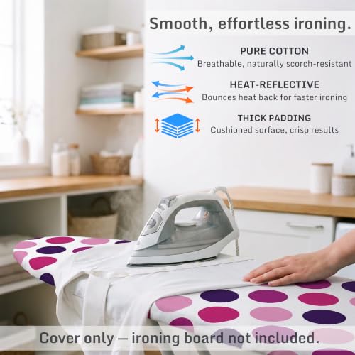 Extra Thick Ironing Board Cover 15x54 - Heat Reflective Padded Cotton