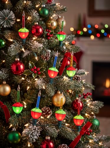 7FT Outdoor Christmas Bubble Lights Set with 8 Colorful Incandescent Bulbs