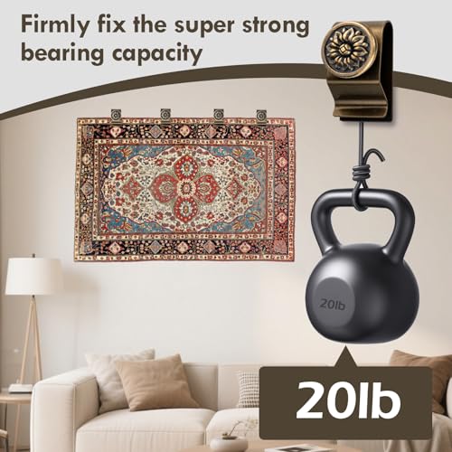 Stainless Steel Tapestry Hangers for Wall - 4 Pack Quilt Clips (Bronze)