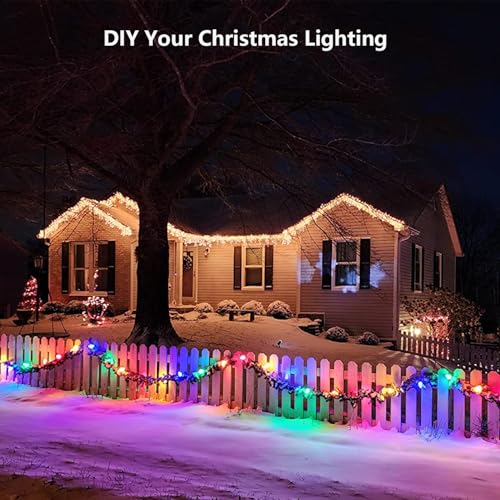 TechSense 100FT 2-Pack C9 Light Strand Set 200 FT Green Wire E17 Sockets for Indoor Outdoor Christmas & Wedding Decorations