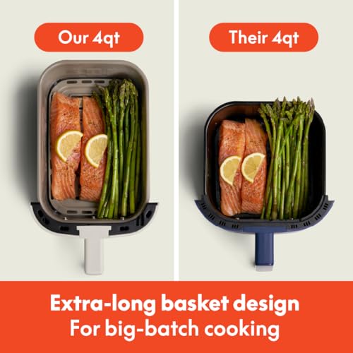 Slim 4-Quart Air Fryer with Non-Toxic Ceramic Nonstick Coating, Oatmilk