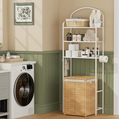 3-Tier Over the Toilet Storage Rack - Space-Saving Metal Bathroom Shelf