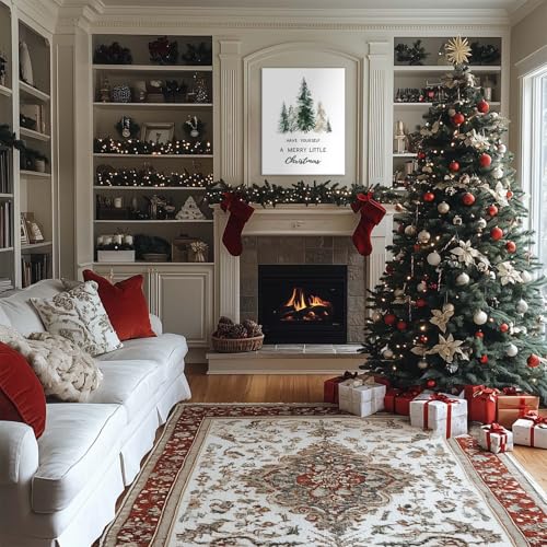 B.B.F MAKE Christmas Trees Wall Art Canvas - 16x20 Inch Rustic Holiday Decor