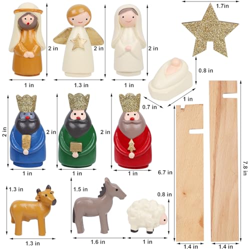 11-Piece Mini Christmas Nativity Scene Set - Resin Tabletop & Mantle Decor