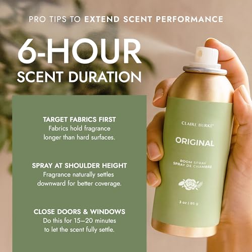 Claire Burke Original Scent Room Spray 3 oz - Long-Lasting Linen & Air Freshener