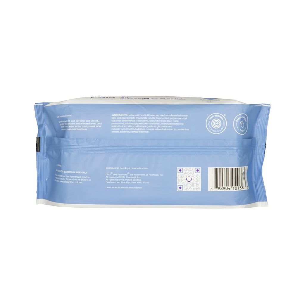 Ubbi Fragrance-Free Baby Wipes - Hypoallergenic, Plant-Based & EWG Verified | 99% Water-Based, 3 Pack (216 Wipes)