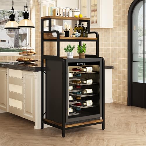 4-Tier Kitchen Storage Rack with Shelves & Space for Microwave or Fridge