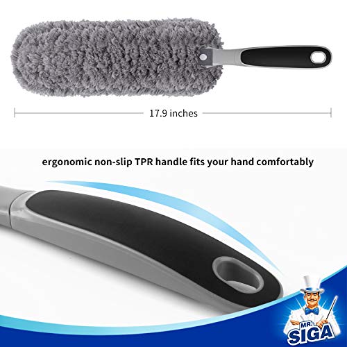 Washable Microfiber Hand Duster with Non-Slip Handle for Household Cleaning