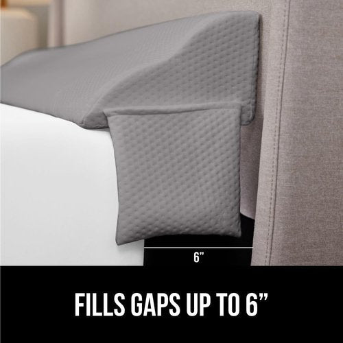 GORILLA GRIP Bed Wedge Pillow - Patented Design for Headboard Gap | High-Density Foam, King Size, Soft Gray