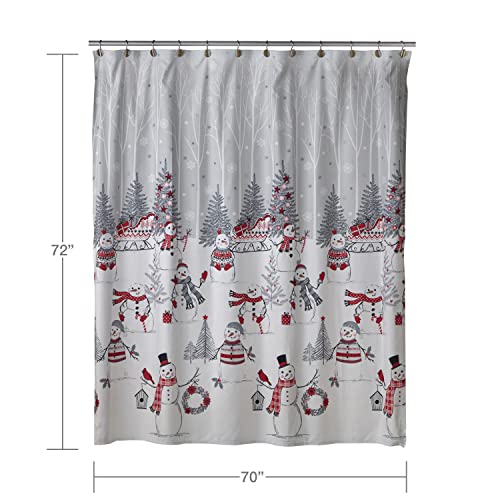 SKL Home Christmas/Winter Whistler Snowman Shower Curtain - Holiday Decor, Multi, Sc 2