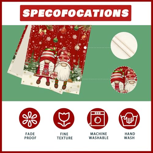XCHI Gnome Christmas Table Runner 13x90 Inch - Winter Holiday Decor, 100% Polyester