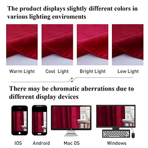 StangH Red Velvet Valances with Tassels 52x18 Inch, Pack of 2, Home Decor