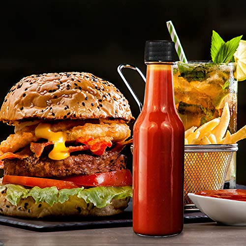 35 Pack 5oz Hot Sauce Bottles with Lids and Shrink Capsules