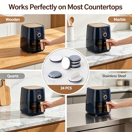 24 PCS Self-Adhesive Kitchen Appliance Sliders for Easy Countertop Movement