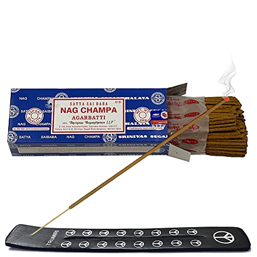 Natural Incense Stick Bundle with Holder - 250g Nag Champa Set