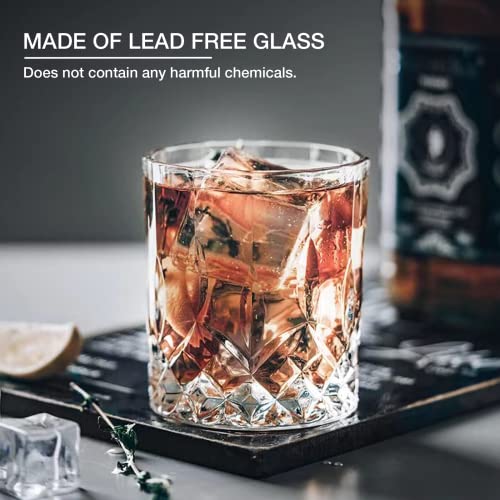 8-Piece Crystal Glassware Set, 11oz Highball and Rocks Whiskey Glasses