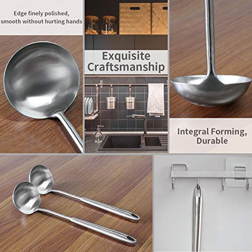 13.7-Inch 304 Stainless Steel Soup Ladle with Ergonomic Vacuum Handle