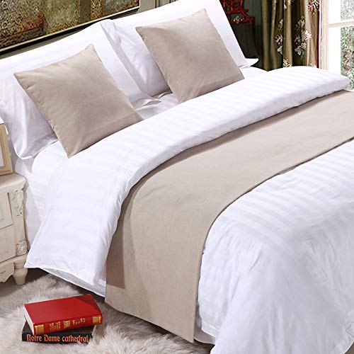 Linen-Look Decorative Bed Runner & Table Scarf (19.5" x 102") - Bisque