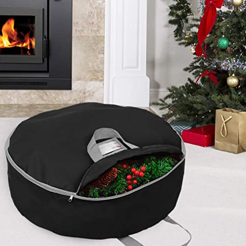 36-Inch Christmas Wreath Storage Bag Durable Oxford Polyester Container