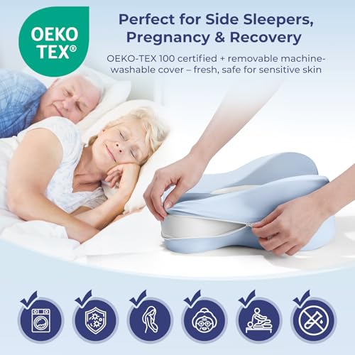 Extended-Length Memory Foam Knee Pillow for Side Sleepers