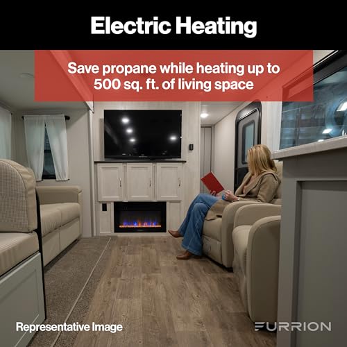 30-Inch Electric RV Fireplace with Multicolor LED Flames and Heater