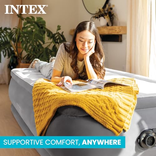 Intex Dura-Beam Deluxe 18" Twin Air Mattress with Built-in Pump