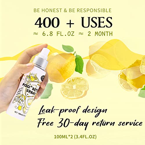 Natural Citrus Toilet Spray Deodorizer - Essential Oil Poo Spray, 6.8 fl oz