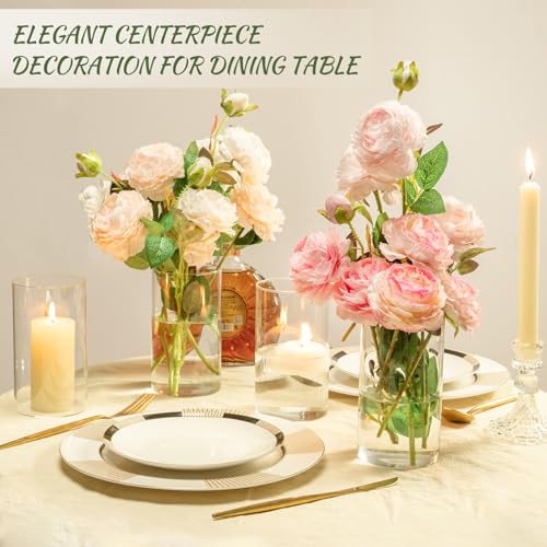 12-Pack Clear Glass Cylinder Vases 6 Inch Tall for Wedding Centerpieces
