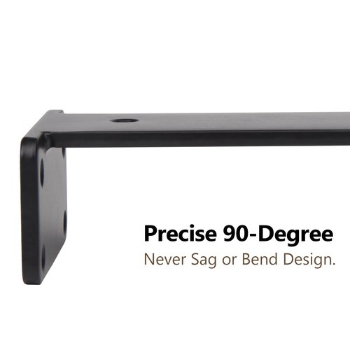 NEODROP 12 Pack 6 Inch Floating Shelf Brackets, Heavy Duty Hidden Wall L-Brackets for Kitchen, Fireplace Mantels, Bookshelves | Floating Shelf Hardware | Black Powder Coated Steel