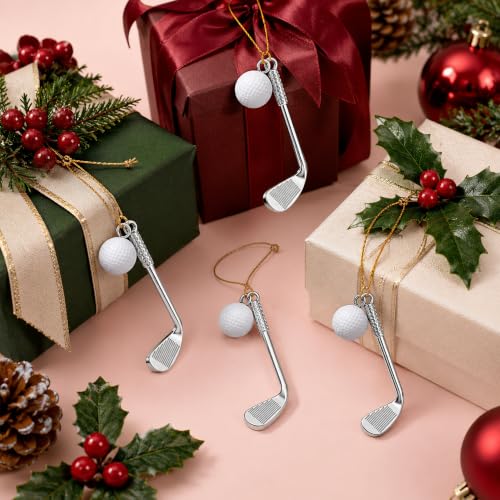 12 Sets Golf Ball and Club Christmas Tree Ornament, Xmas Decor