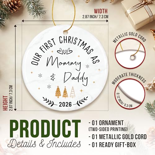 ZAGKOO Mommy & Daddy First Time Parents Ornament - New Mom & Dad Gift 2026