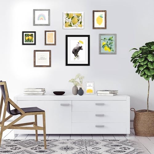 Hongkee Distressed White Wooden 5x7 Picture Frame with Glass for Wall and Tabletop