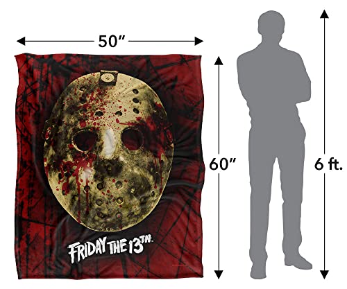 Friday the 13th Bloody Mask Silky Touch Throw Blanket 50x60, LOGOVISION, Officially Licensed