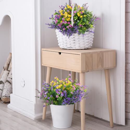 12 Pcs Artificial Outdoor Flowers - UV Resistant Faux Plants for Home Decor