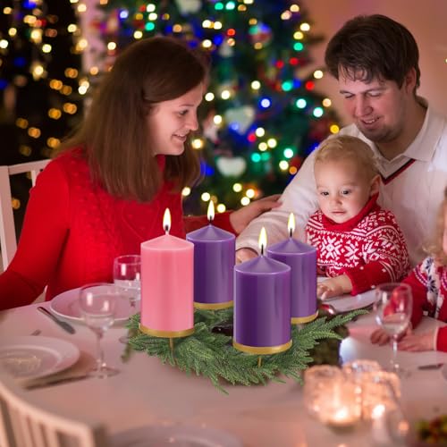 Norfolk Pine Christmas Advent Wreath Candle Holder - 16" Table Centerpiece