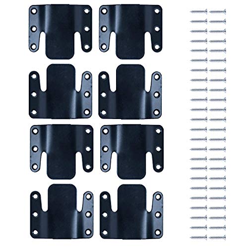 Universal Sectional Couch Connector Brackets with Hardware - 4 Sets (8 Pcs)