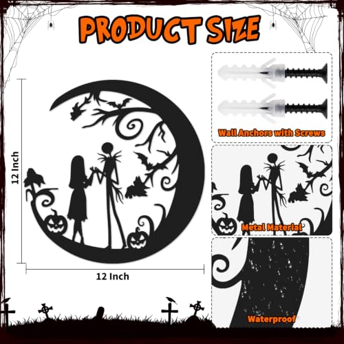Arosche Black Halloween Christmas Nightmare Metal Wall Art Sign