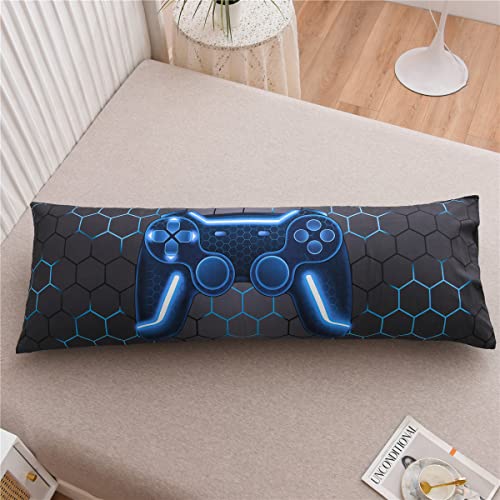 Gaming Body Pillow Cover 20x54 Inch, Microfiber Gamer Case with Envelope